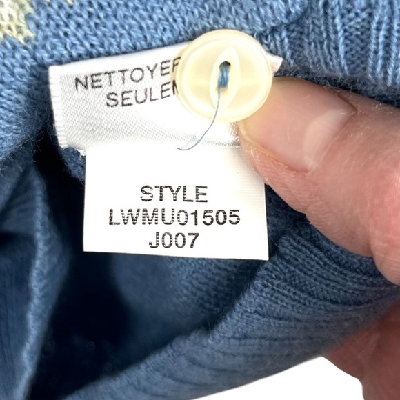 Vintage Y2K Liz Claiborne Lizwear Blue & Cream Wool-blend Sweater Set Size Large - Picture 12 of 15